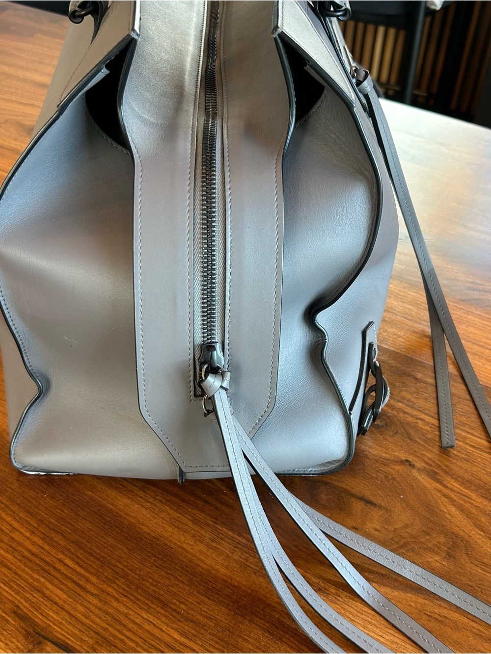 Balenciaga Neo- Grey Leather Tote with Braided Handles - Picture 8 of 17